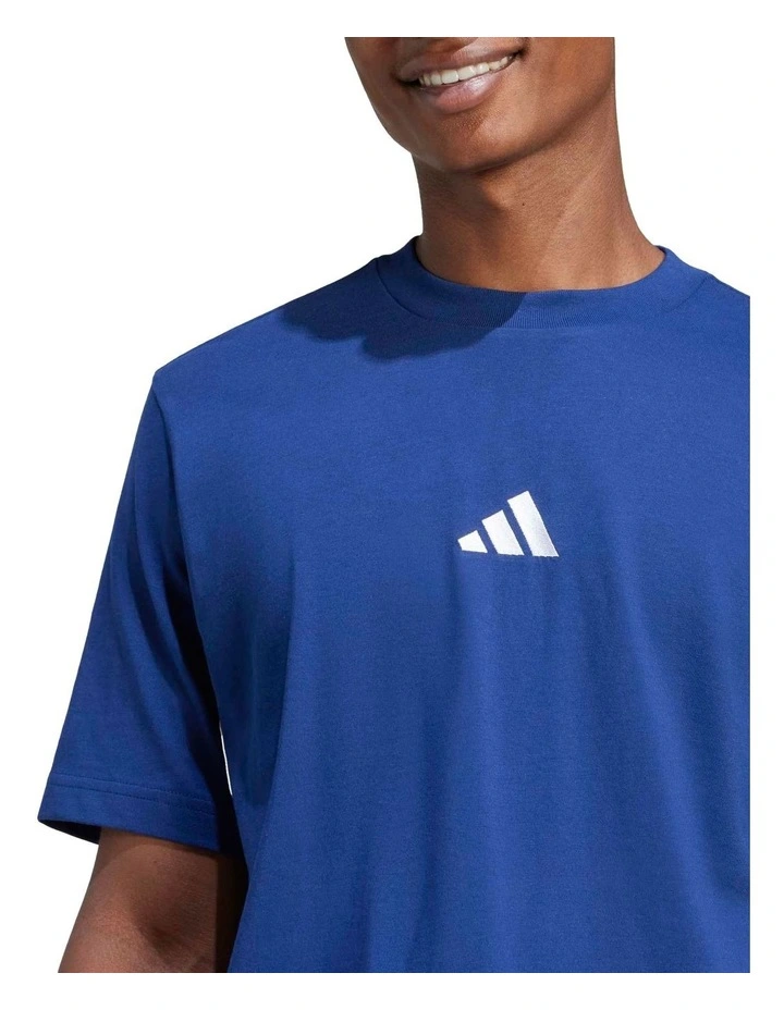 Essentials 3-Stripes Single Jersey T-shirt in Dark Blue/Navy image 4