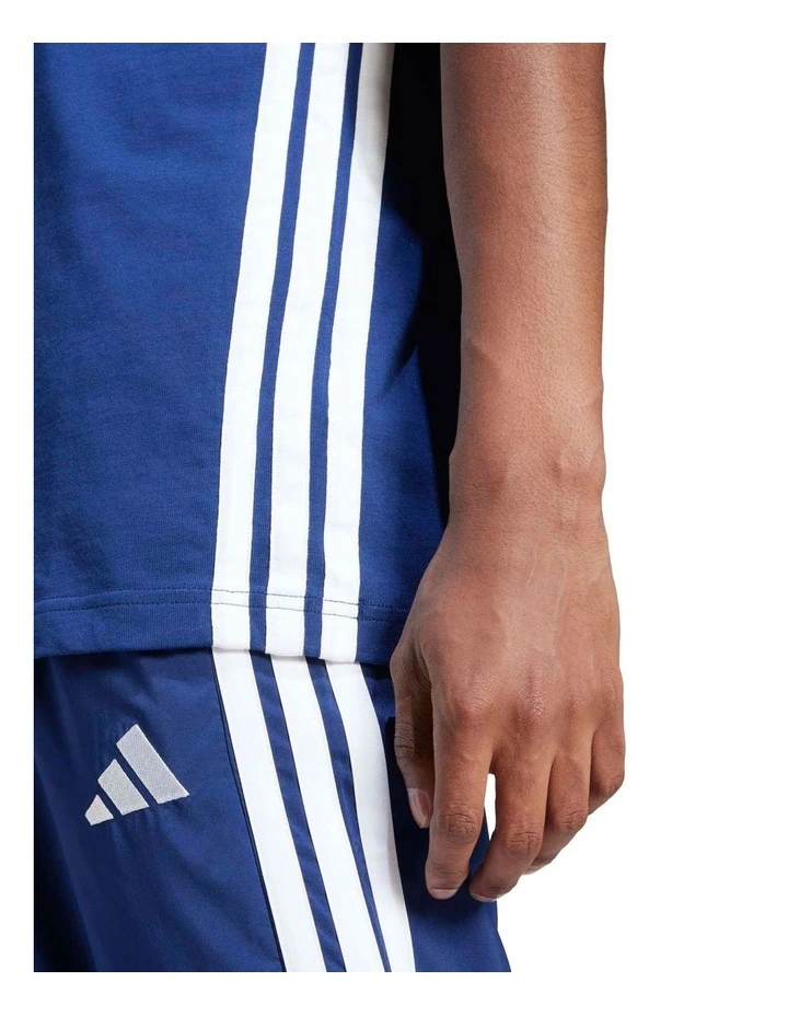 Essentials 3-Stripes Single Jersey T-shirt in Dark Blue/Navy image 5