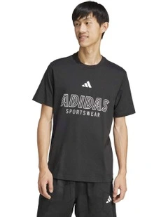 House of Tiro Linear Graphic Tee in Black