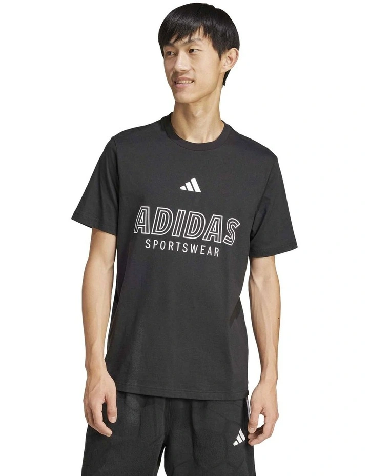 House of Tiro Linear Graphic Tee in Black image 1
