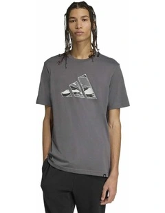 Camo Logo Graphic T-shirt in Grey