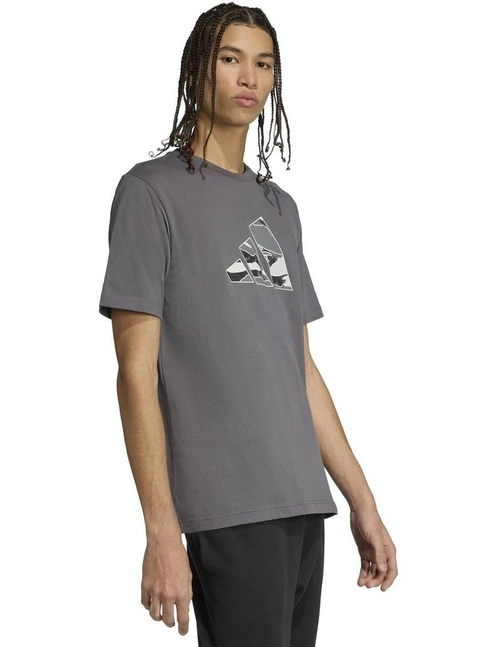 Camo Logo Graphic T-shirt in Grey image 3