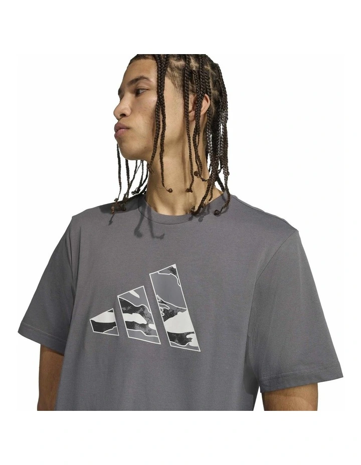 Camo Logo Graphic T-shirt in Grey image 4