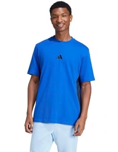 Essentials 3-Stripes Single Jersey T-shirt in Blue
