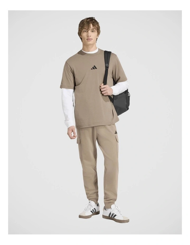 Essentials Small Logo Single Jersey T-Shirt in Khaki image 3