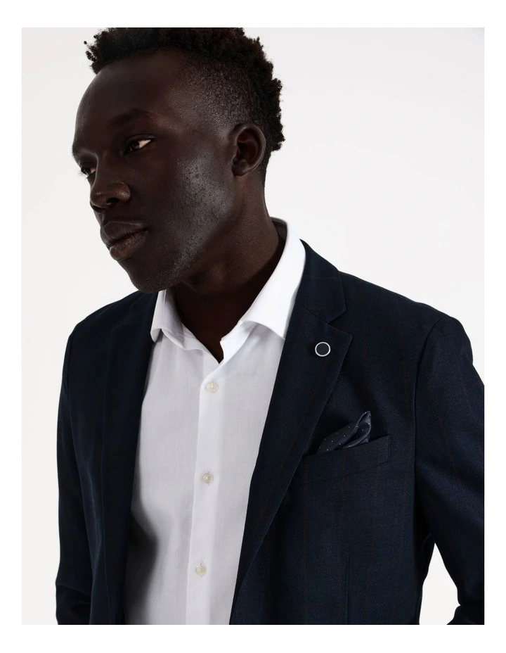 Slim Windowpane Blazer in Chocolate image 3