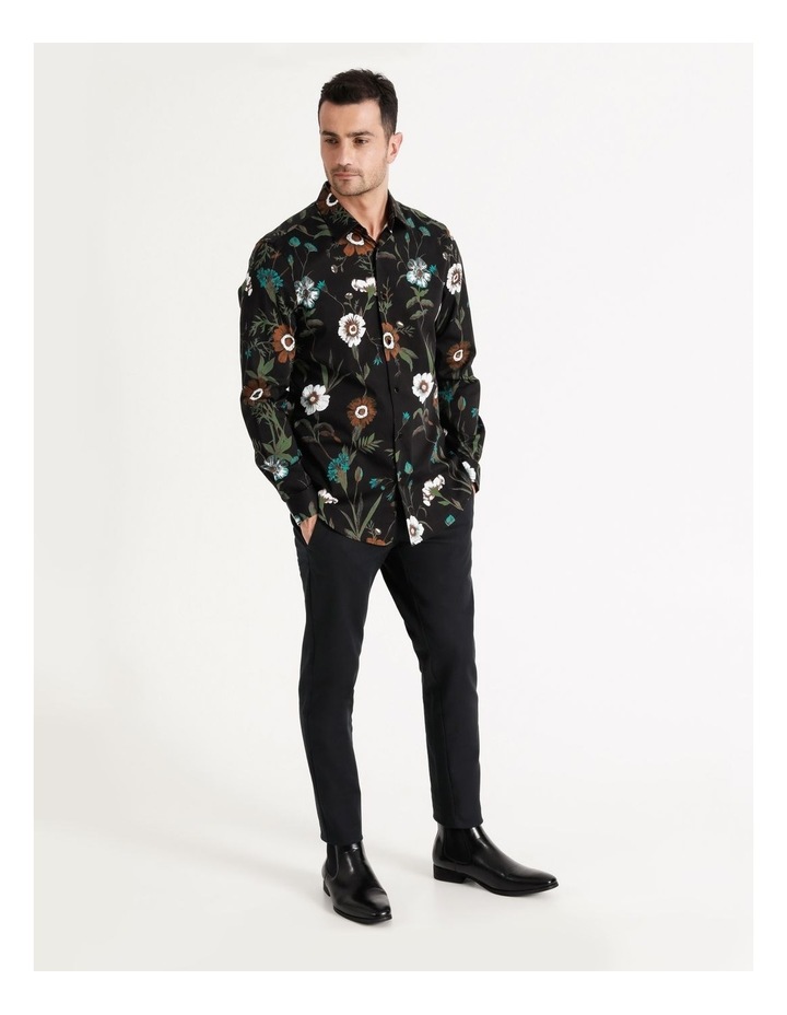 Floral Long Sleeve Stretch Slim Shirt