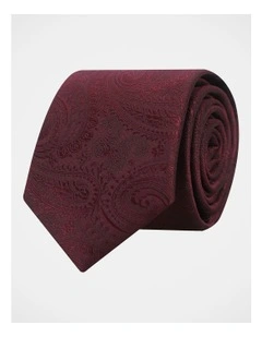 PAISLEY Tie in Burgundy