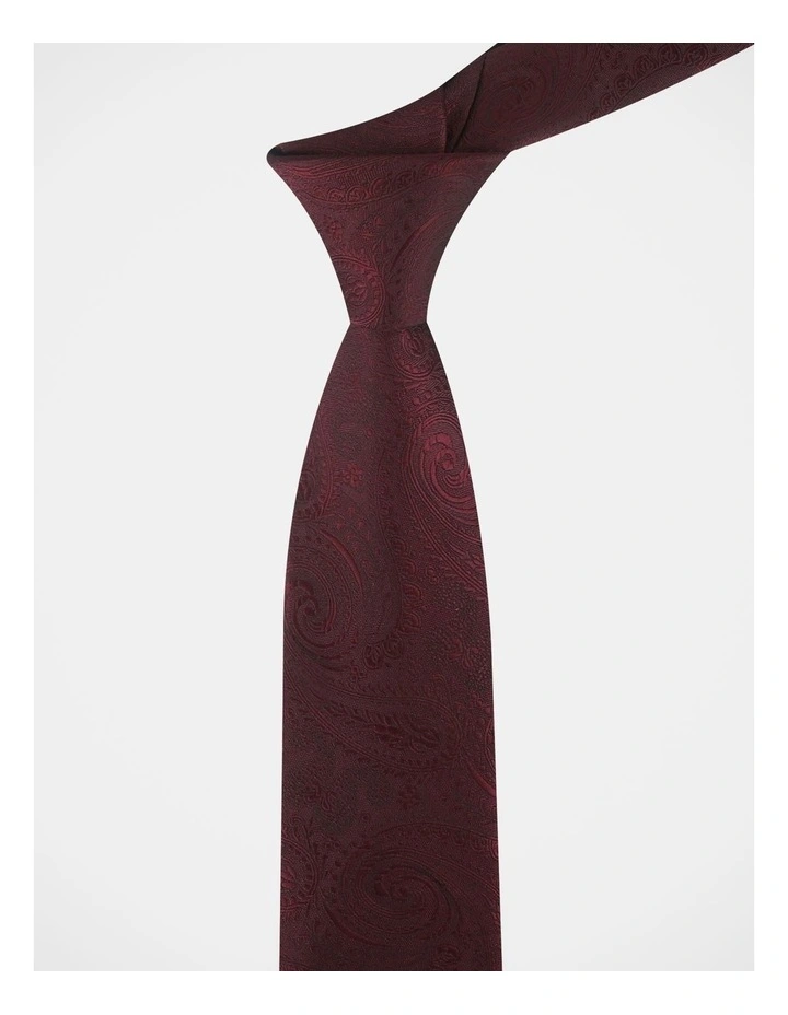 PAISLEY Tie in Burgundy image 2