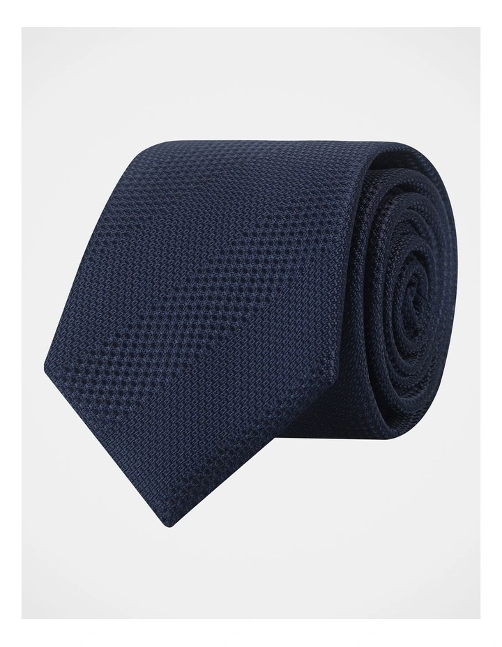 BLAQ TEXTURED STRIPE TIE NAVY image 1