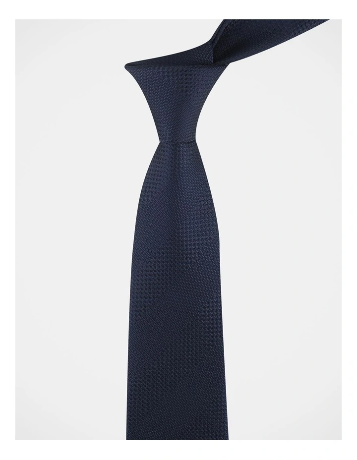 BLAQ TEXTURED STRIPE TIE NAVY image 2