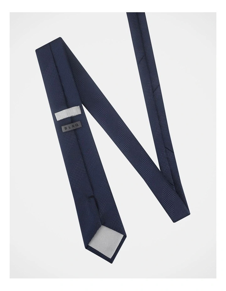 BLAQ TEXTURED STRIPE TIE NAVY image 3