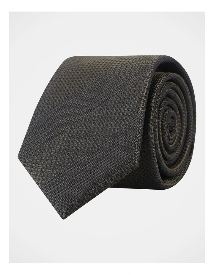 BLAQ TEXTURED STRIPE TIE OLIVE image 1