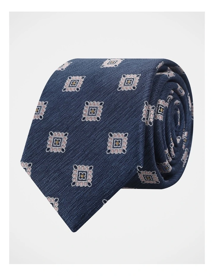 BLAQ JACQUARD TIE NAVY image 1