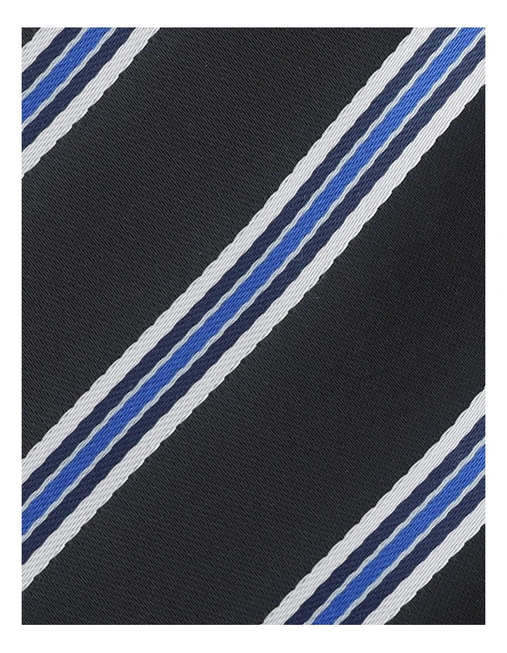 BLAQ STRIPE TIE NAVY/WHITE image 4