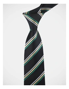 BLAQ STRIPE TIE NAVY/YELLOW