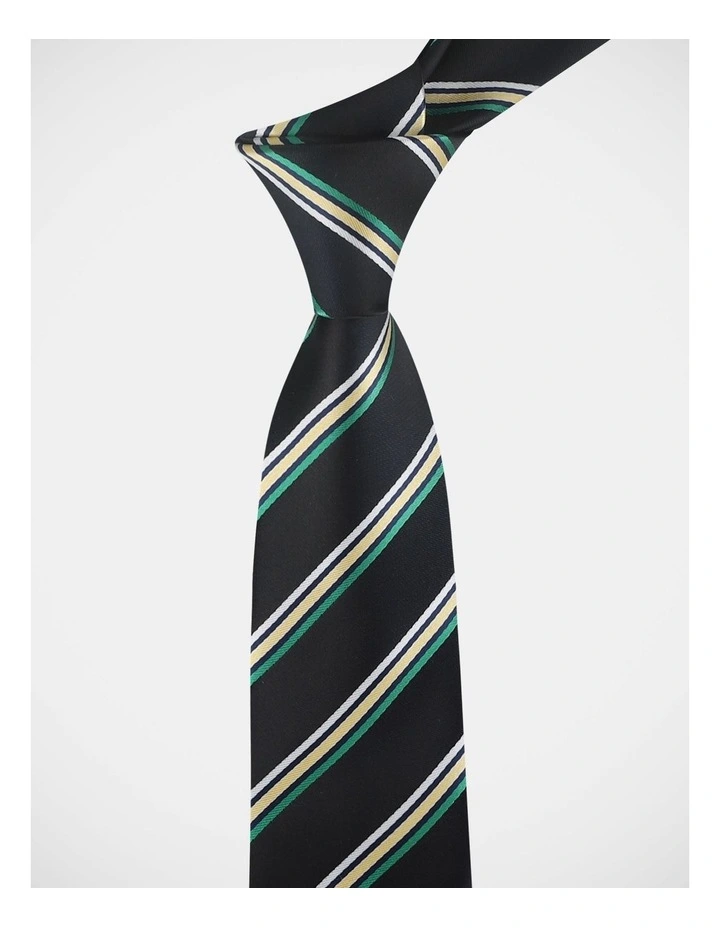 Stripe Tie in Navy/Yellow image 1