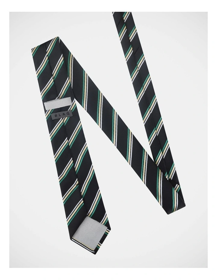 Stripe Tie in Navy/Yellow image 3