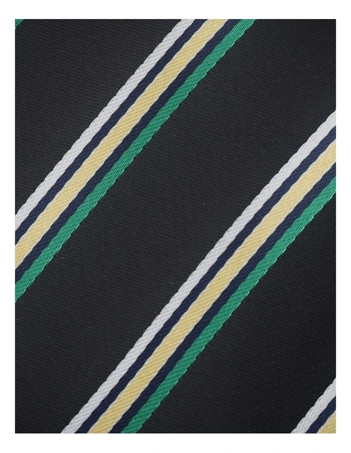 Stripe Tie in Navy/Yellow image 4