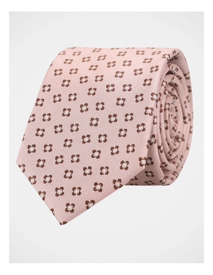 Floral Patterned Tie in Blush image 1