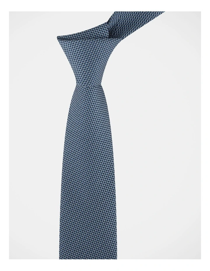 Textured Tie in Navy image 4