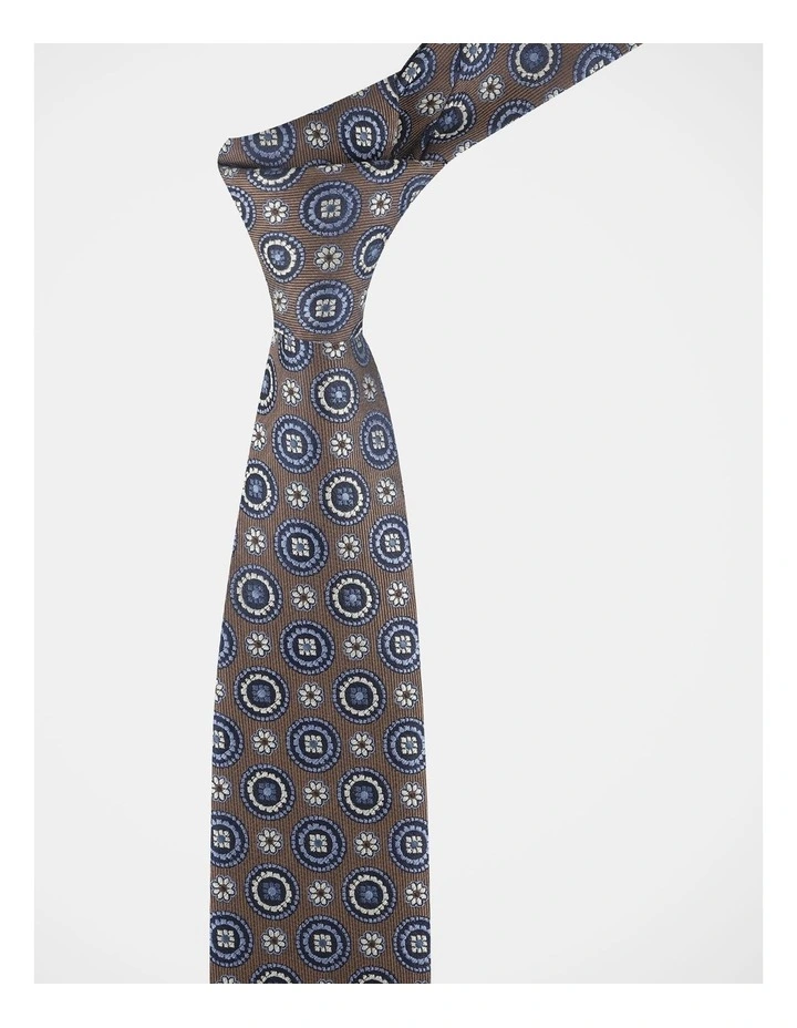 Tie Set With Tie Bar 2 Pack in Deep Khaki and Blue image 2