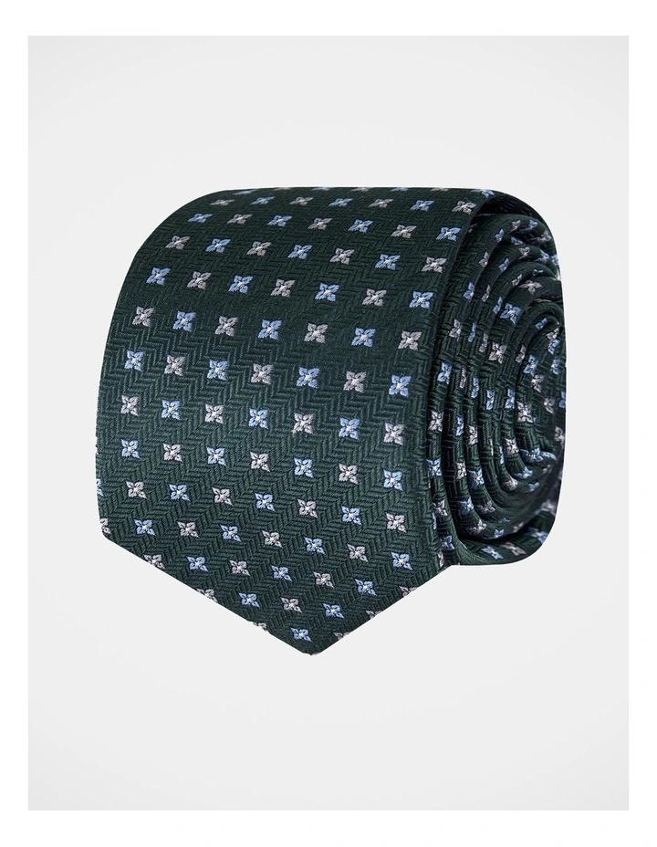 Geo Silk Tie Green image 1