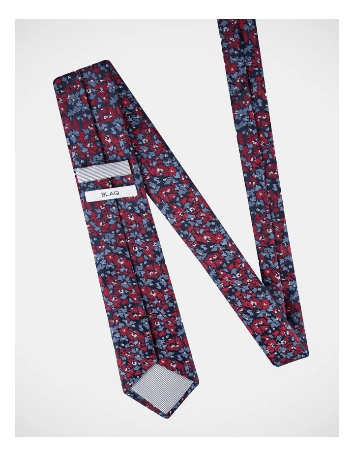 Floral Poly Tie Red image 2