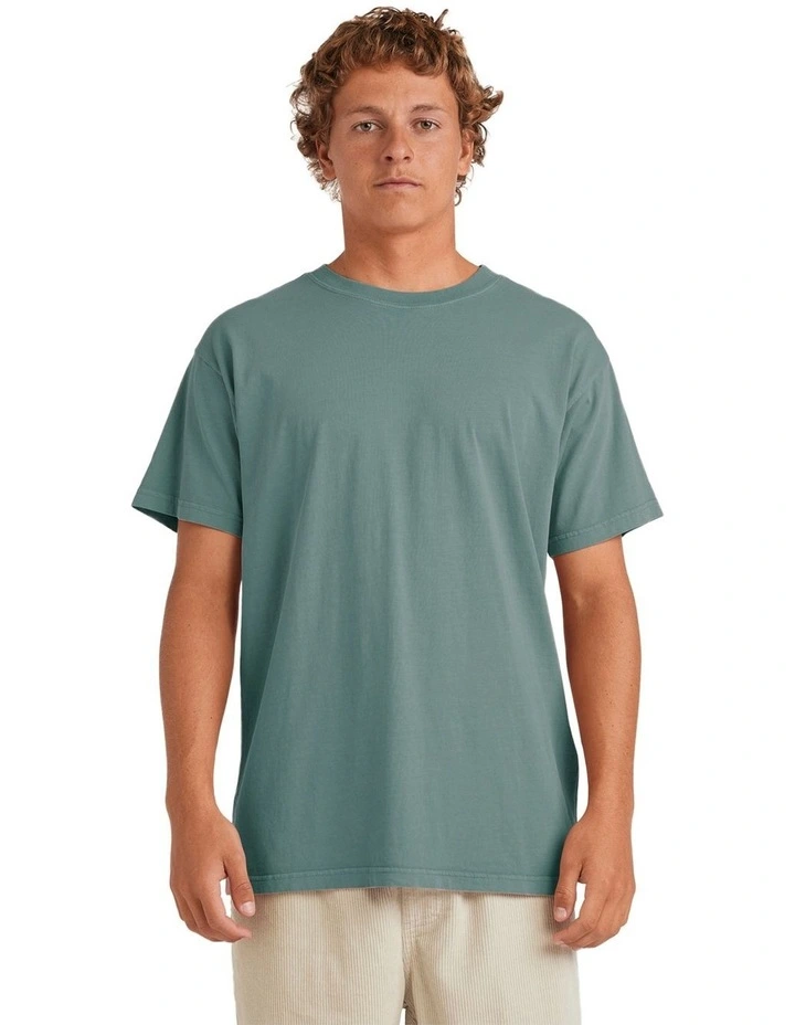 Premium Wave Wash Short Sleeve T-shirt in Marine Green image 1