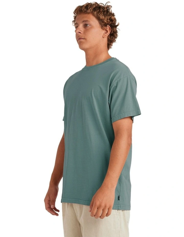 Premium Wave Wash Short Sleeve T-shirt in Marine Green image 3