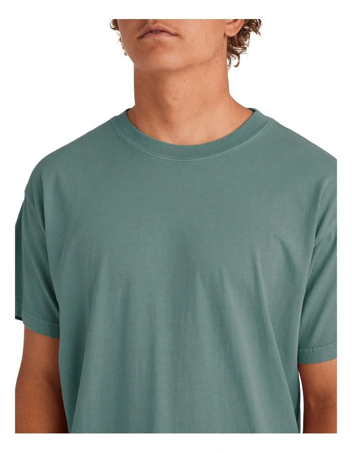 Premium Wave Wash Short Sleeve T-shirt in Marine Green image 4