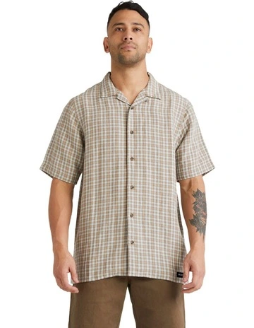 Plaid Short Sleeve Shirt in Khaki