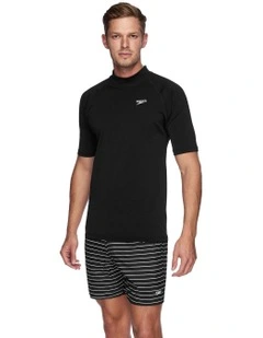 Relaxed Short Sleeve Sun Top in Black/White