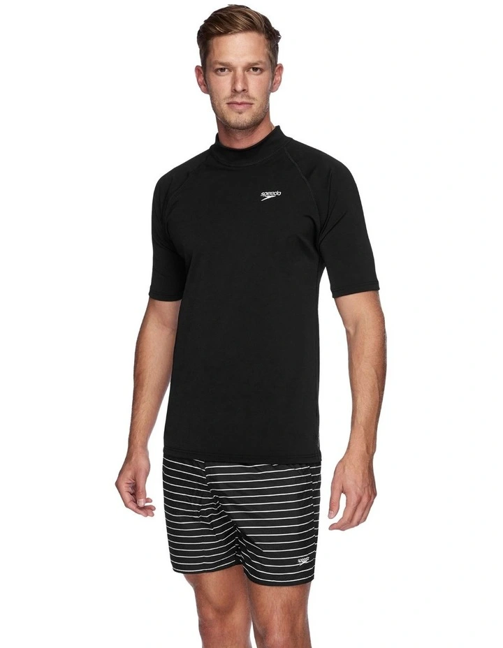 Relaxed Short Sleeve Sun Top in Black/White image 1
