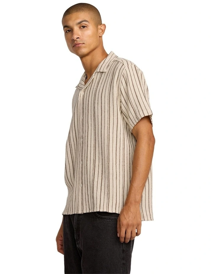 Vacancy Stripe Short Sleeve Shirt in Ceramic image 3