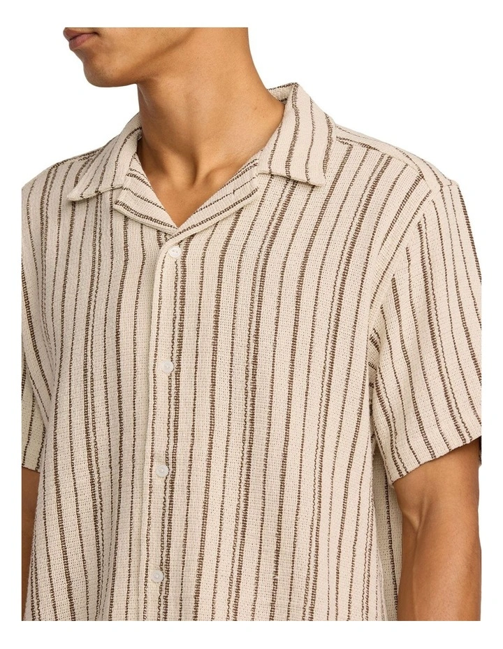 Vacancy Stripe Short Sleeve Shirt in Ceramic image 4