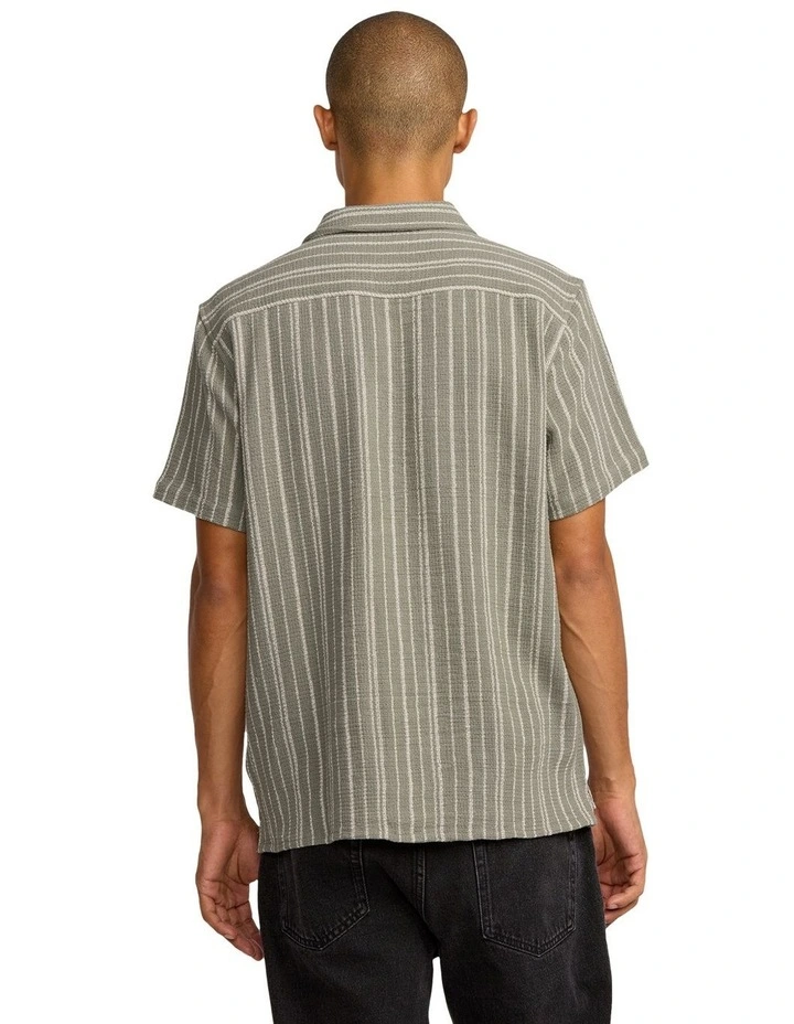 Vacancy Stripe Short Sleeve Shirt in Green image 2