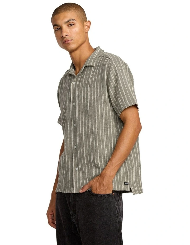Vacancy Stripe Short Sleeve Shirt in Green image 3