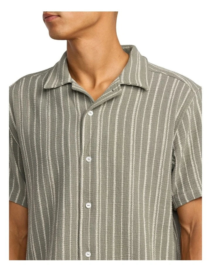 Vacancy Stripe Short Sleeve Shirt in Green image 4