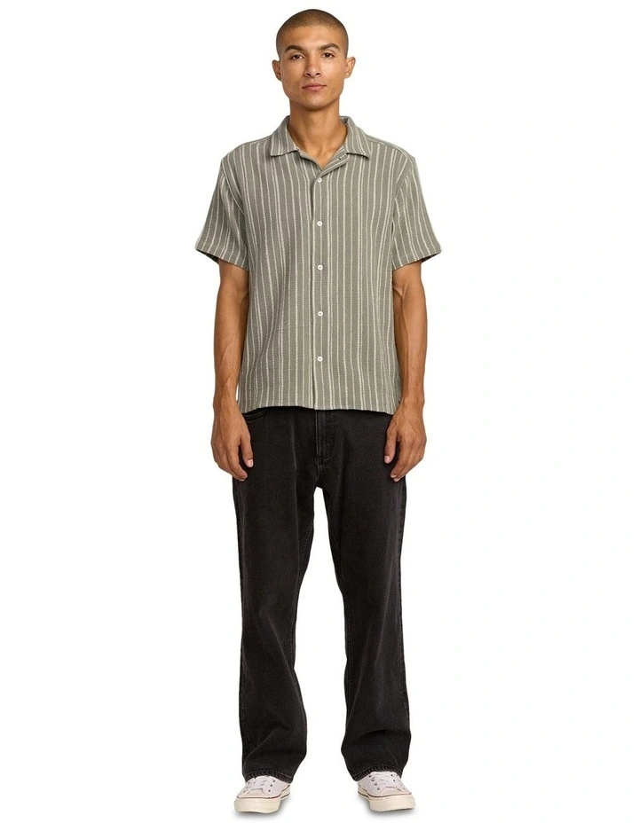 Vacancy Stripe Short Sleeve Shirt in Green image 5