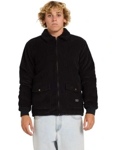 Station Cord Coach Jacket in Black
