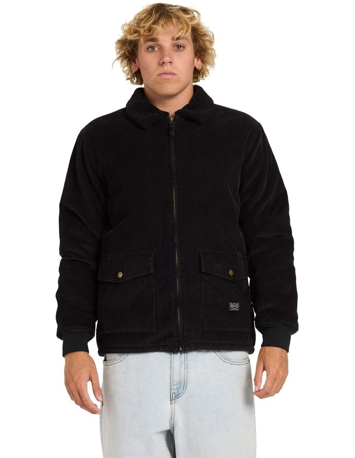 Station Cord Coach Jacket in Black image 1
