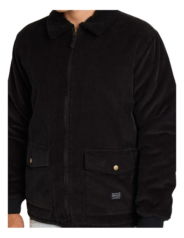 Station Cord Coach Jacket in Black image 4