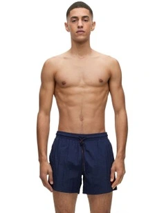 Dominica Logo Label Swim Short in Dark Blue