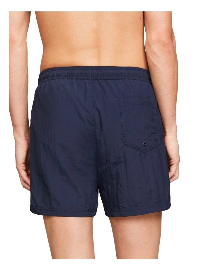 Heritage Mid Length Crinkle Swim Shorts in Navy image 2
