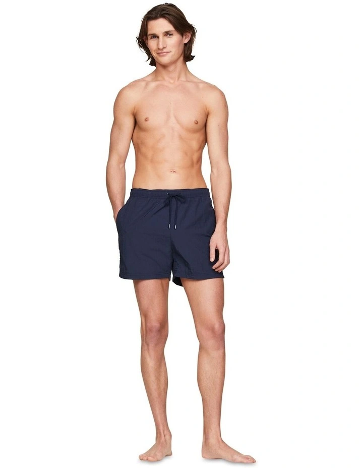 Heritage Mid Length Crinkle Swim Shorts in Navy image 3