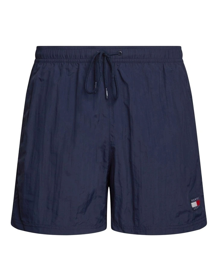 Heritage Mid Length Crinkle Swim Shorts in Navy image 5