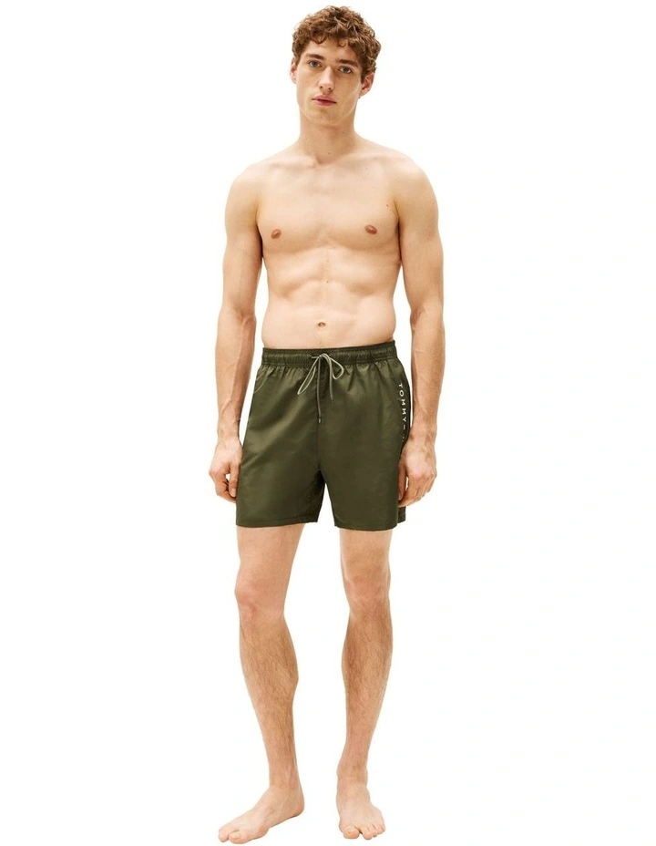 Original Drawstring Mid Length Swim Shorts in Green image 3