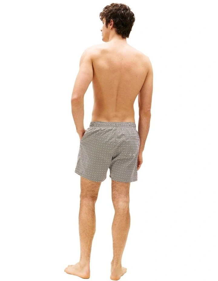 Print Mid Length Swim Trunk in Green image 2