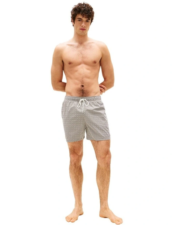Print Mid Length Swim Trunk in Green image 3